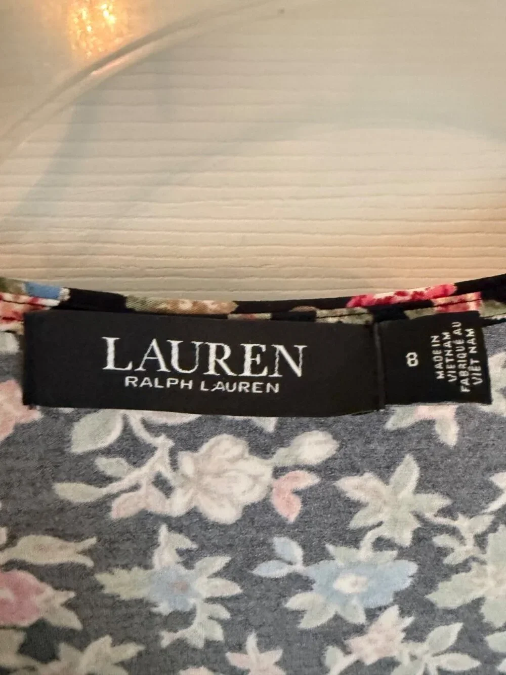 Lauren Ralph Lauren Floral Fit Flare Dress VNeck Short Sleeves Ruffle Short 8
